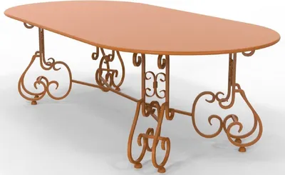Image de Casa Padrino Table de jardin Art Nouveau 245 x 120 x H. 73,5 cm - Différentes couleurs - Table ovale en fer forgé pour jardin et terrasse - Meubles de jardin et de terrasse en fer forgé Art Nouveau