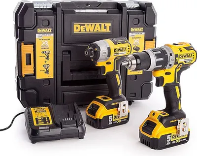 Produktbild von DeWALT Kit DCK266P2T (DCD796 + DCF887 + 2 x 5,0 Ah + DCB115 + TSTAK II)