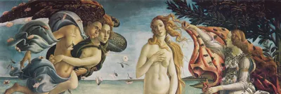 Obrázok produktu pre Sandro Botticelli Art Print Obraz - Zrodenie Venuše, 1483-1485 (53 x 158 cm)
