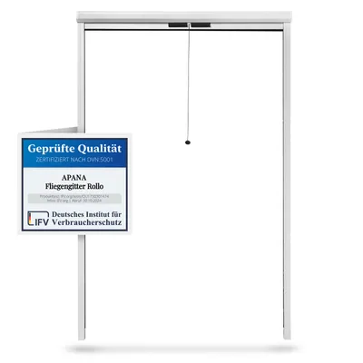 Produktbild von Fliegengitter Insektenschutz Fenster Rollo Alurahmen Bausatz Insektenschutzrollo,Farbe:weiß (RAL9010),Größe (Breite x Höhe):190 x 200 cm