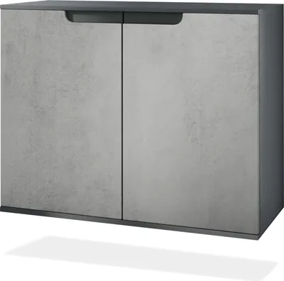 Produktbild von Vladon Kommode Sylt V3, Moderner Küchenschrank mit 2 großen Türen Anthrazit matt / Beton Oxid Optik (92,5 x 73.5 x 35)
