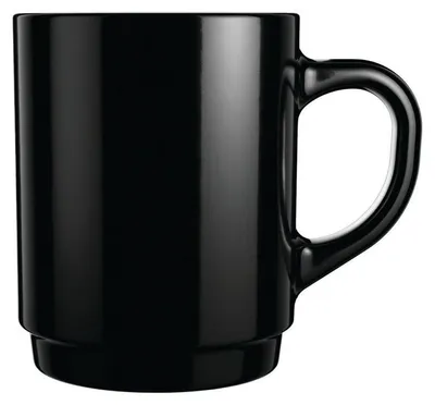 Image de 6 mugs noirs 25cl Empilables - Luminarc