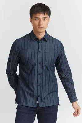 Produktbild von CASUAL FRIDAY Alvin striped overshirt Herren Freizeithemd Hemd Club-Kragen hochwertige Baumwoll-Qualität