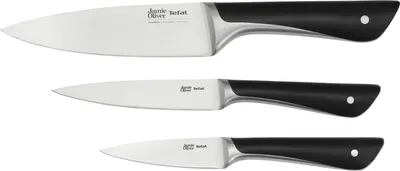 Produktbild von Tefal Jamie Oliver 3er Set (Koch-, Universal- und Schälmesser) K267S3, 15 cm, Edelstahl, 3 Stück(e)