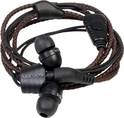 Produktbild von Wraps WRAPSLBRN-V15M Natural Leder In-Ear-Kopfhörer mit Patentiertem Verschlusssystem