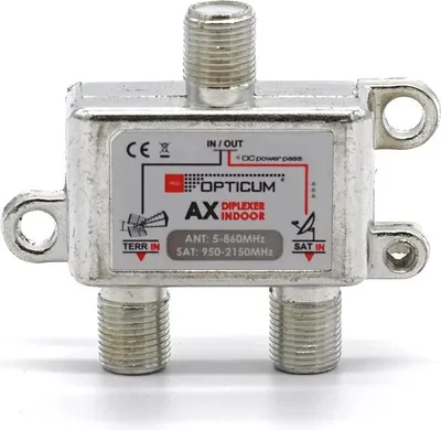 Image de Opticum HQ Diplexer Combinateur TV+SAT, F-through, indoor