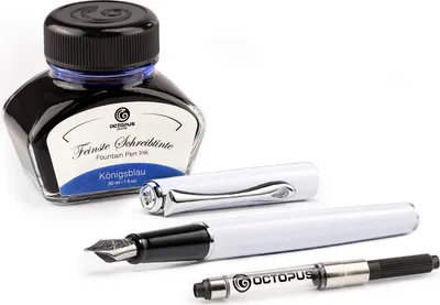 Immagine prodotto di Penna stilografica Diplomat Traveller Snowwhite con inchiostro e convertitore, spessore M