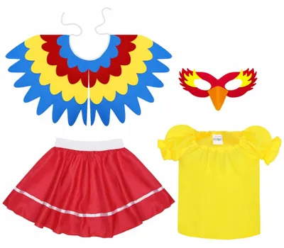 Produktbild von Kinderkostüm Papagei mit Flügeln und Maske, Gr. 146-158