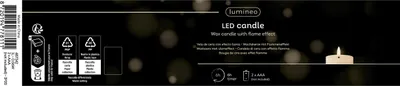 Obrázek produktu pro LED svíčka s funkcí časovače 7x19cm vosk rustikální vánoční červená teplá bílá