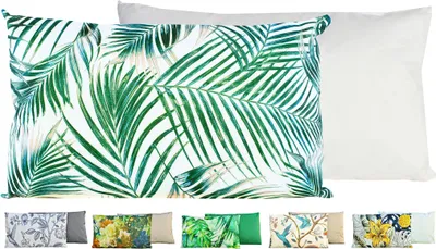 Produktbild von JACK Outdoor Lounge Kissen 30x50cm Motiv Dekokissen inkl. Füllung Wasserfest Sitzkissen Garten Stuhl, Farbe:Palmenblätter