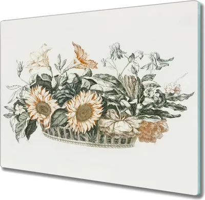 Produktbild von Coloray Schneidebrett Herdabdeckplatte 60x52 cm Kochplattenabdeckung Küchenbrett Hackbrett - Blumen pflanzen