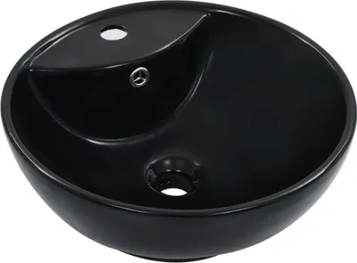 Immagine prodotto di vidaXL Lavabo con troppopieno 46,5 x 18 cm in Vetroceramica nera