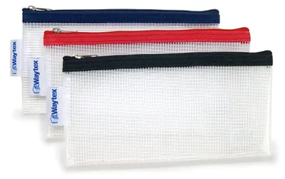 Produktbild von Waytex Transparente Reißverschlusstasche strapazierfähig 22x11cm 3er Set