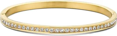 Produktbild von CO88 Collection 8CB-91081 Stahlarmband – Damen – Armreif – Kristall – 1-reihig – 4 mm breit – 58 x 51 mm – Stahl – Goldfarben