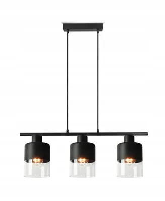 Zdjęcie produktu dla Lampa Sufitowa Wisząca Żyrandol Dual Glass 568-BZR3 LED E27 Black Edition