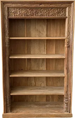 Produktbild von Regal Mango Massiv Holz Muster 17 Vintage 220cm hoch für Diele oder Schlafzimmer | Standregal Braun ohne bohren für Badezimmer | Raumteiler Wandregal für Bücher CD DVD Wohnzimmer