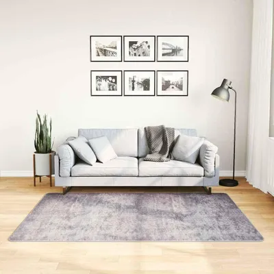 Produktbild von vidaXL Teppich Waschbar Grau 120x180 cm