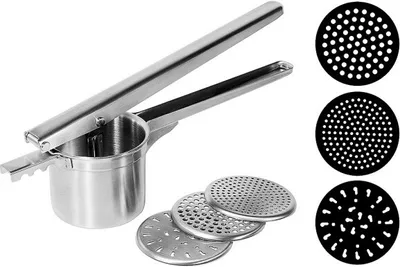 Produktbild von Spätzlepresse, Kartoffelpresse, Edelstahl, mit drei Einsätzen