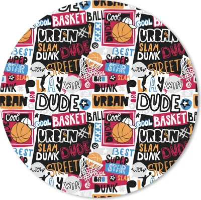 Produktbild von MuchoWow® Mauspad Mousepad Basketball - Zitate - Muster - Alphabet 20x20 cm - Mousepads - Maus Mat - Pad - Mausunterlage - Schreibtischmatte