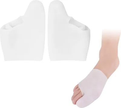 Produktbild von 1 Paar Gel Zehenkappen – Silikon Zehenpolster für große Zehen, Bunion-Schmerzlinderung, Zehenschutz gegen Blasen, Hühneraugen und Schwielen (Weiß)