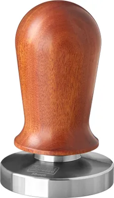 Produktbild von scarlet espresso | Tamper »Perfetto« für Barista; auf 35 lbs Anpressdruck kalibiriert; mit Alu- oder Edelholzgriff und Präzisions-Edelstahlbasis, Größe:58 mm, Farbe:Sandelholz - Dunkelbraun