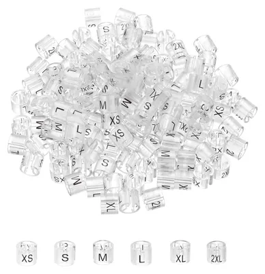 Kleiderbügel-Etiketten, 150 Stück, für 3 mm Stangen, farbcodiert