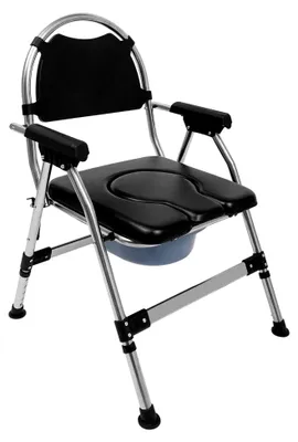 Produktbild von Toilettenstuhl für Senioren, höhenverstellbar, klappbar, mit Bettpfanne und Armlehnen, Tragfähigkeit 150 kg