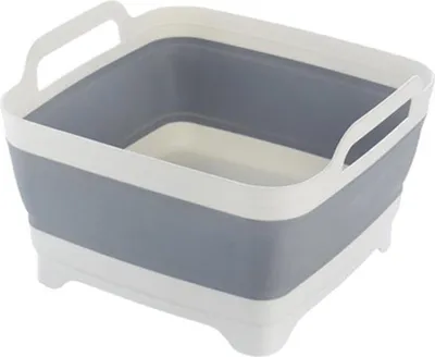 Image de Evier pour faire la vaisselle, bac de rinçage pliable avec poignées et bouchon de vidange, lavabo portable, évier de cuisine, camping-car, camping-car