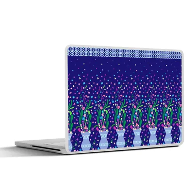 Produktbild von MuchoWow® Laptop Aufkleber Sticker Cover Blumen - Muster - Frühling 25x18 cm - Laptop-Deko