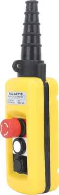Obrázek produktu pro AC250V 5A AC500V 2A Ovládání jeřábového kladkostroje Jednorychlostní 2 tlačítka Tlačítkový spínač kladkostroje s nouzovým zastavením NE