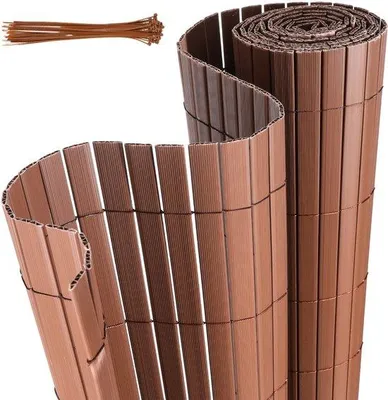 Produktbild von PVC-Tuinschirm für Balkon - Terrassen- und Gartenabteilung - braun, 0,8x3m, 2 Stück
