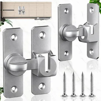 Produktbild von Schlüssellose Schiebedurchgangsverriegelung - 90°/180° Aluminiumlegierung - 8 Schrauben enthalten