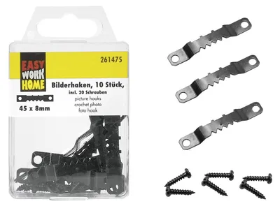 Zdjęcie produktu dla EASY WORK Bilderhaken,, 45mm 12 Stück Verkaufseinheit 261475 4332539077069