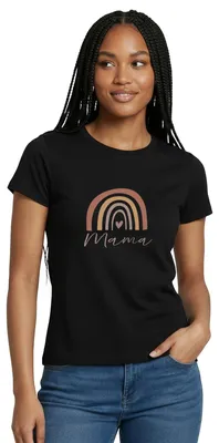 Produktbild von Spreadshirt Mama Regenbogen Frauen T-Shirt, M, Schwarz