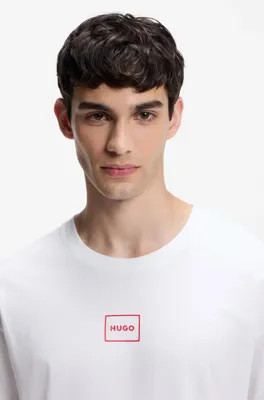 Image de Hugo Boss Loungewear Laze BIANCO T-shirt blanc pour homme en coton, pour tous les jours 50525236-HB101 50525236-101