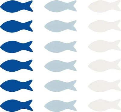 Produktbild von Oblique Unique 18 Holz Fische Streudeko Taufe Kommunion Konfirmation Firmung - Echtholz blau weiß