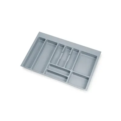 Produktbild von Emuca Besteckeinsatz Optima für Universalschublade, Modul 800mm, Kunststoff, Grau