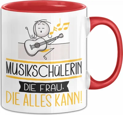 Produktbild von Musikschülerin Geschenk Tasse Becher Die Frau Die Allen Kann Geschenkidee für eine Musikschülerin Lustig (Rot)