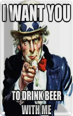 Produktbild von vianmo Blechschild 30x20 cm i want you to drink beer with me