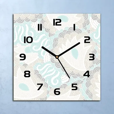 Produktbild von Wanduhr Echt-Glas-Küchenuhr Blumiges Pastell Quarz Lautlos 30x30 Deko Bilder