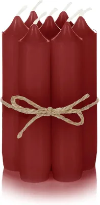 Produktbild von Stokkerkerzen, rot, Packung mit 6 Stück, kleine Kerzen für Kerzenständer, Adventskranz oder als Weihnachtsbaumkerzen