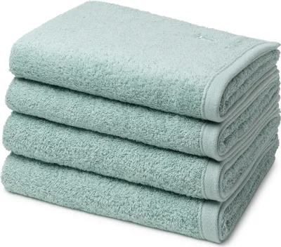 Produktbild von Ross Vita 4 X Handtuch im Set Walkfrottee aus Baumwolle 520 g/m², Flauschig weich saugstark und pflegeleicht, Gewebte Bordüre mit Logo Stickerei