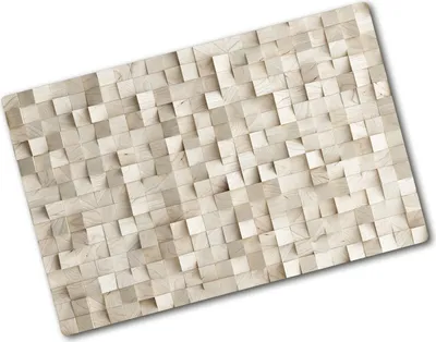 Produktbild von Tulup Glas Herdabdeckplatte - 80x52 cm - Glaskeramikkochfeld-Abdeckung Spritzschutz Glasabdeckplatte - Einteilig - Kunst: Modern & Klassisch - Holz-Würfel - Beige