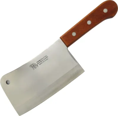 Produktbild von Starlet24® Edelstahl Hackmesser 39 cm – Robustes Küchenmesser mit 23 cm Klinge und Holzgriff, Ideal für Fleisch, Fisch und Gemüse (#190524)