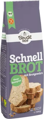 Produktbild von Bauckhof Schnellbrot mit Brotgewürz glutenfrei-- 500g