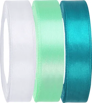 Produktbild von 1 Satinband Set weiß - mint - türkis