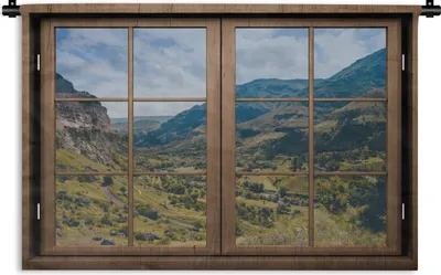 Produktbild von MuchoWow® Wandteppich Wandbehang Aussicht - Berg - Baum 60x40 cm Tapisserie Dekoration Wandtuch - Wanddekorationen