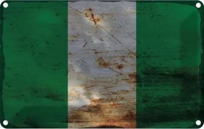 Produktbild von vianmo Blechschild 12x18 cm Nigeria Rost Flagge Fahne Wappen