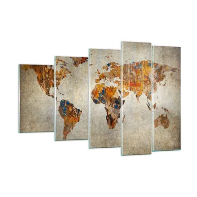 Produktbild von Bilder auf glas - Welt Karte Kontinente Geographie - 150x100cm - Glasbilder - Wandbilder - Kunstdruck - Wanddekoration aus Glas - Glas Bilder - Wandbild auf Glas - GEG150x100-2783