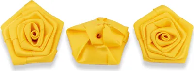 Produktbild von Satinrosen 6cm zum Basteln & Aufnähen 3 Stück Gelb